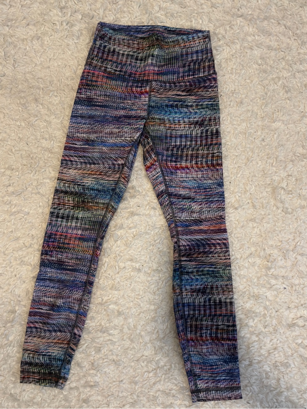 Wunder Train High Rise Tights Leggings 6 Digital Oasis White Multi EUC